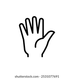 Hand icon in thin line style vector illustration graphic design