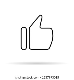 Hand icon. Thumbs up.Minimalism style. Vector illustration. Outline sketch. Image of thin lines. EPS 10