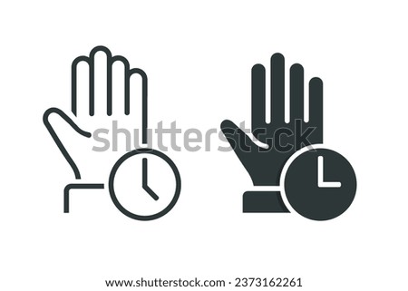 Hand icon with time. Illustration vector