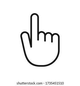 Hand icon. Touch vector icon for web design. Сursor.