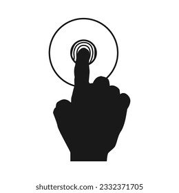 hand icon touching fingerprint scan vector illustration design