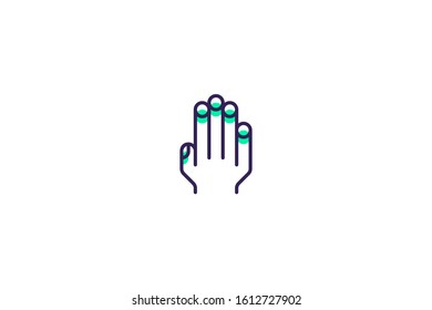 Hand icon in trendy flat style isolated on white background vector illustration