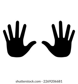 Hand Icon. Two Hand Silhouette. Vector illustration Isolated on White Background. 