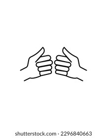 icono de la mano, icono de la mejor línea del vector.