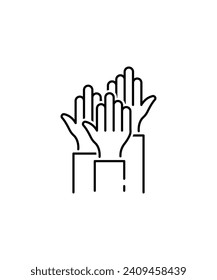 hand up icon, vector best line icon.