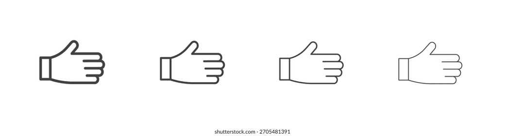 Hand icon vector collection, illustration logo template in trendy thin line editable strokes style.