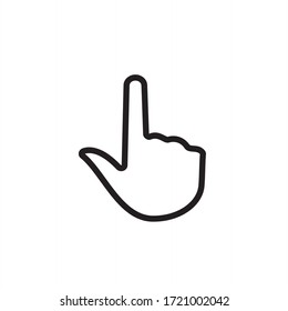 hand icon vector cursor linear sign illustration