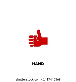 hand icon. hand vector design. sign design. red color