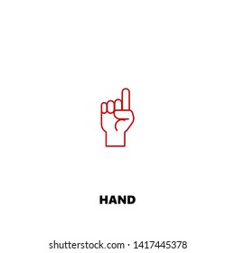 hand icon. hand vector design. sign design. red color