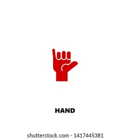 hand icon. hand vector design. sign design. red color