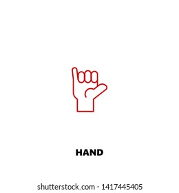 hand icon. hand vector design. sign design. red color