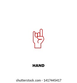 hand icon. hand vector design. sign design. red color