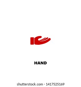 hand icon. hand vector design. sign design. red color