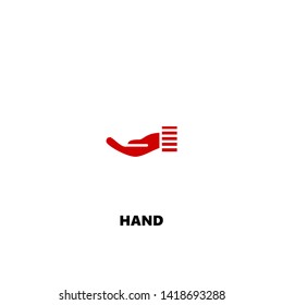 hand icon. hand vector design. sign design. red color