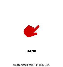 hand icon. hand vector design. sign design. red color