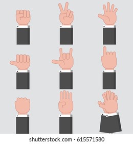 hand icon vector emoji emoticon icon set