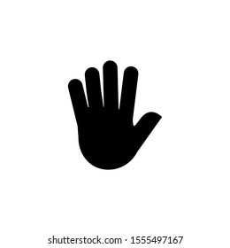 Hand Icon Vector, Filled Flat Sign, Solid Pictogram Isolated On White