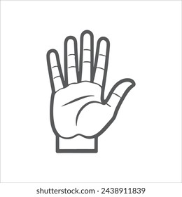 Vector de icono de mano, signo plano relleno, pictograma sólido aislado en blanco, ilustración de logotipo.