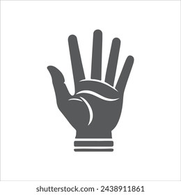Hand icon vector, filled flat sign, solid pictogram isolated on white, logo illustration.