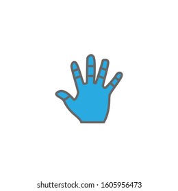 Hand icon vector Filled outline  style