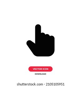 Vector de icono de mano. Signo de dedo
