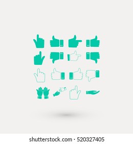 Hand icon vector, flat design best vector icon