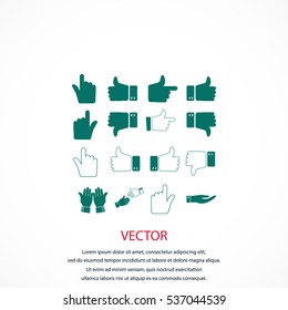 Hand icon vector, flat design best vector icon