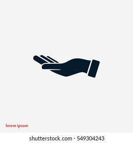 Hand icon vector, flat design best vector icon