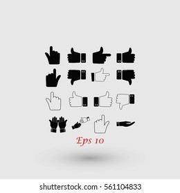Hand icon vector, flat design best vector icon
