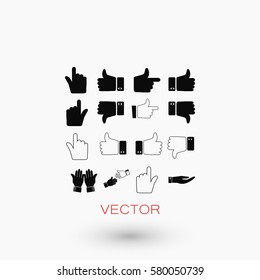 Hand icon vector, flat design best vector icon