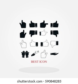 Hand icon vector, flat design best vector icon