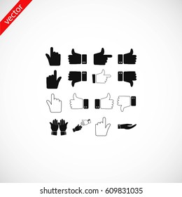 Hand icon vector, flat design best vector icon