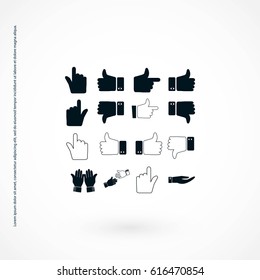 Hand icon vector, flat design best vector icon