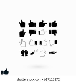 Hand icon vector, flat design best vector icon