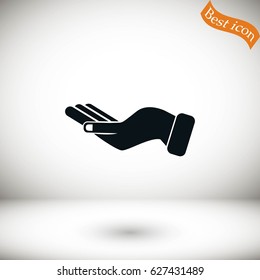Hand icon vector, flat design best vector icon