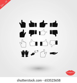 Hand icon vector, flat design best vector icon