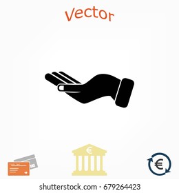 Hand icon vector, flat design best vector icon