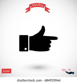 hand icon vector, flat design best vector icon