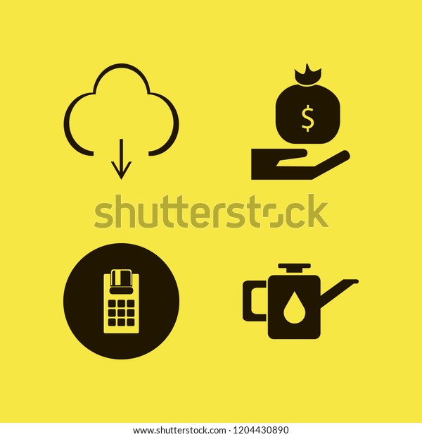 hand icon. hand vector icons set download,\
car oil, pos terminal and money bag\
hand