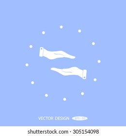 Hand icon, vector illustration.