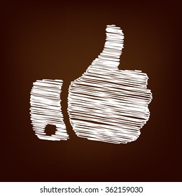 Hand icon. Vector illustration with chalk effect