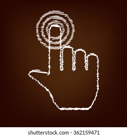 Hand icon. Vector illustration with chalk effect