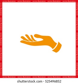 Hand icon vector illustration eps10. Isolated badge for website or app - stock infographics