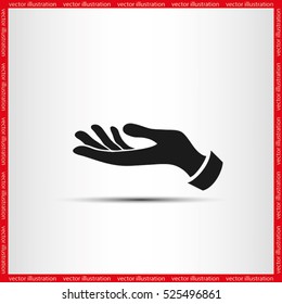 Hand icon vector illustration eps10. Isolated badge for website or app - stock infographics