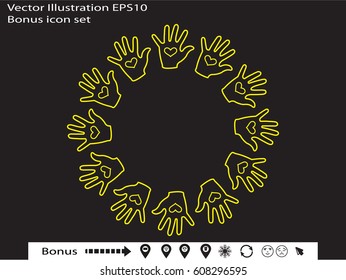 hand, icon, vector illustration eps10