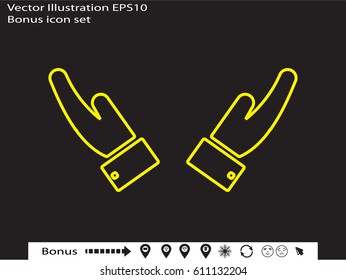 hand, icon, vector illustration eps10 gift, icon, vector illustration