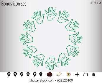 hand, icon, vector illustration eps10