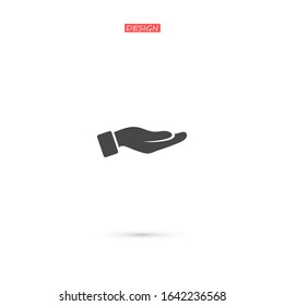 Hand icon, vector illustration. Flat design style