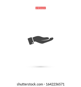 Hand icon, vector illustration. Flat design style