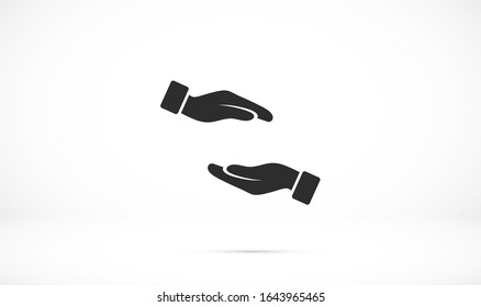 Hand icon, vector illustration. Flat design style